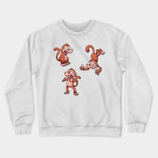 Cute Monkey Sticker Pack Crewneck Sweatshirt